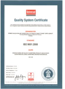 ISO 9001 Quality Management Certificate
